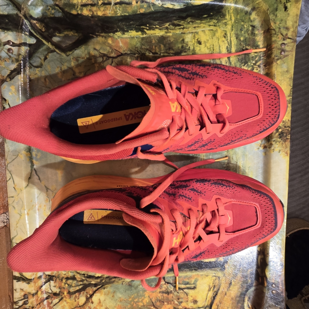 HOKA Trail Running Shoe in Red and Orange - Picture 6 of 7
